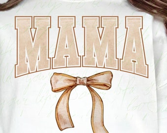 Lazo vintage de mamá coqueta PNG: Diseño universitario retro (descarga digital)