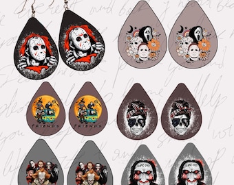 Pendiente de lágrima de película de terror de Halloween PNG: Diseño de sublimación (descarga digital)