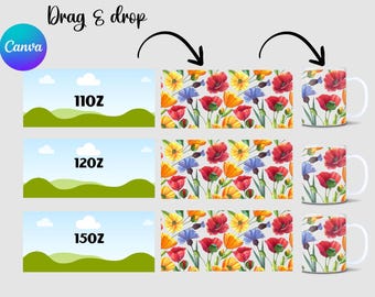 Canva Mug Template: Full Wrap Sublimation Design (Digital Download)