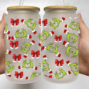 Julklappsglas: Jultomten Libbey-burk PNG (digital nedladdning)