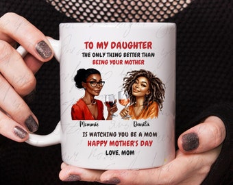 Emballage personnalisé pour tasse mère-fille : design par sublimation (PNG)