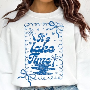 It&#39;s Lake Time Coquette PNG Bundle, Summer Coquette Bow,Girly Summer Vibes png, Lake Vibes,Lake Time,Lake Life, Trendy Summer, Lake Babe png