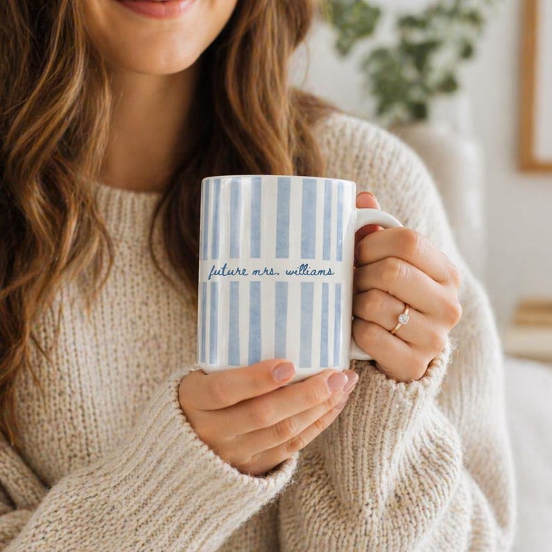 Future Mrs Mug, Bride To Be Gift, Personalized Wedding Mug, Engagement Gift for Her, Future Mrs Williams Cup, Bridal Shower Gift