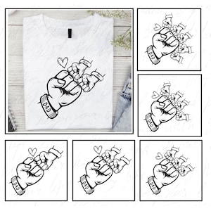 Custom First Bump set png, dad designs png, Father’s Hand Sublimation, dad gift from baby, dad&#39;s team, Father And Son Png,Family Fist Bump
