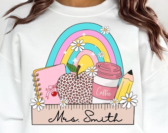 Custom Teacher Name PNG: Back To School Shirt Design (Digital Download)