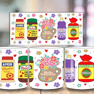 Mama Topper Multipack mugs Wrap11oz and 15oz Mug png Happy Mother&#39;s Day,Spanish Mom Gift, Mexican Mothers Day,Madre mug,madre svg