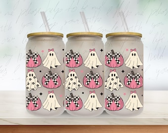 Retro Halloween Can Wrap PNG: Duch, Dynia, Kokarda (Pobranie cyfrowe)