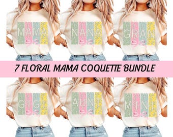 Floral Mama Coquette PNG Bundle: Mother's Day Design (Digital Download)
