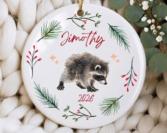 Ornement Jimothy Raton Laveur 2026, Ornement de Noël Raton Laveur Amusant, Décoration Raton Laveur Virale, Souvenir Raton Laveur de Seattle, Cadeau Animal Amusant