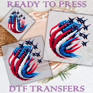 American Jets Flag DTF Transfer: Patriotic Heat Transfer