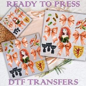Merida Disney Princess Bow DTF Print, Coquette Heat Transfer