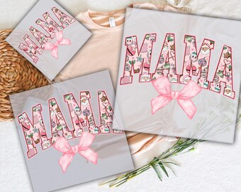 Pink Retro Mama Bow DTF Transfer: Ready To Press