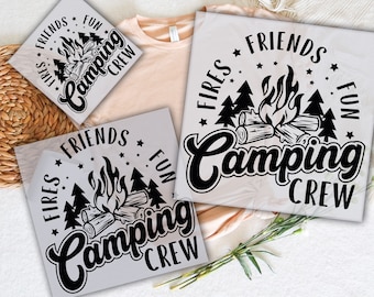 Camping Crew DTF Print: Fires, Friends, Fun Heat Transfer