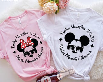 Mickey Minnie Family Vacation 2026 DTF Heat Transfer (Making Memories Together)