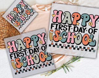 Happy First Day of School Dtf, Teacher DTF Ready To Press, Teaching Designs, Back to School Dtf, DTF Prints Heat Transfer, Teacher Life Dtf