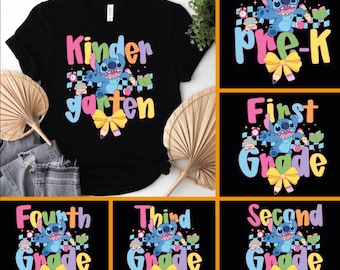Preppy Checkered Stitch DTF Transfer: Back to School Teacher Design