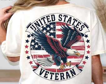 Transfert Patriotic Eagle DTF : drapeau vétéran des États-Unis - 250 ans d'existence, prêt à être imprimé