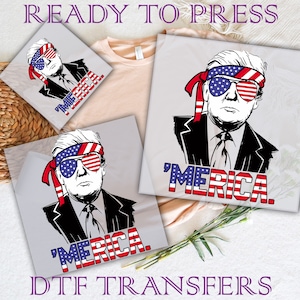 Trump &#39;Merica DTF Print: Ready To Press Heat Transfer