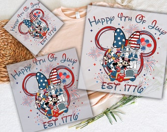 Disney 4th of July DTF Transfer, Ready To Press