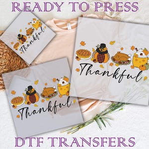 Thankful Dtf, Thanksgiving DTF Ready To Press, Fall Pumpkin DTF Prints Heat Transfer, Thanksgiving Dtf Transfer, Fall Season Dtf