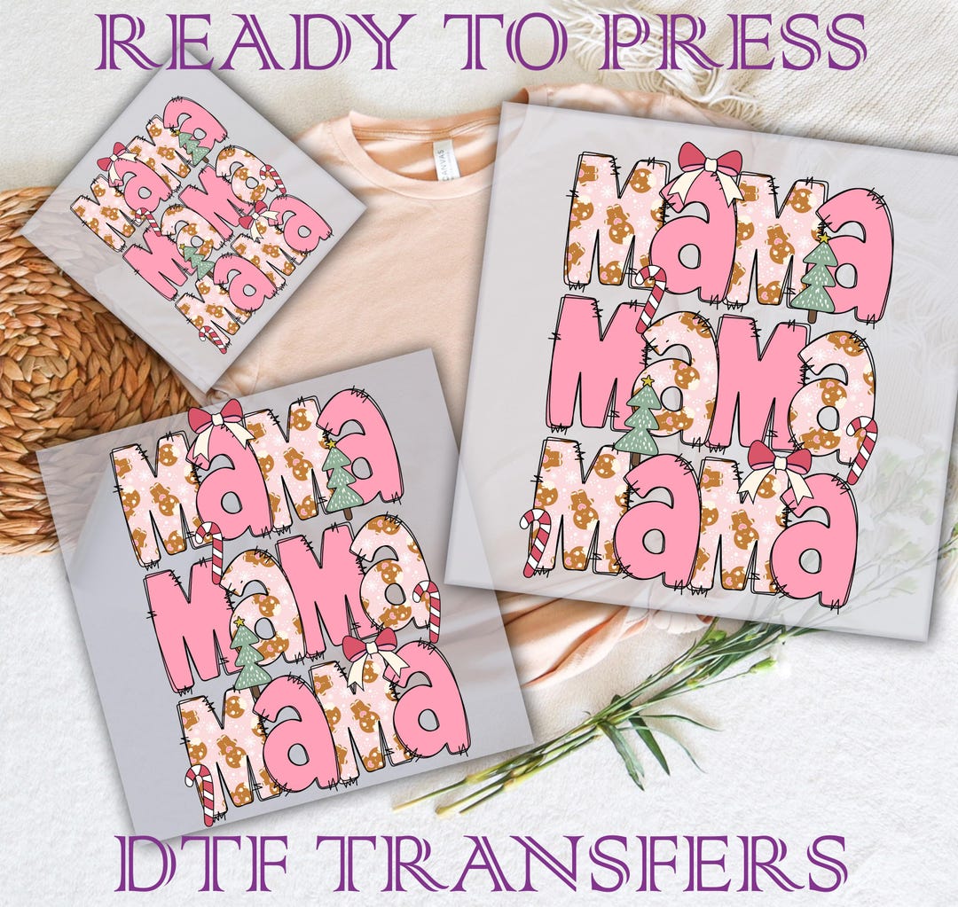 Pink Retro Christmas Mama DTF Transfer, Ready to Press - Etsy