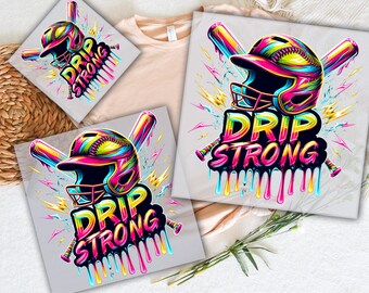 Softball Drip DTF Transfer: Strong Game Day Heat Press