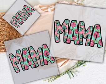 Floral Mama DTF Transfer: Retro Boho Spring Flowers, Ready To Press