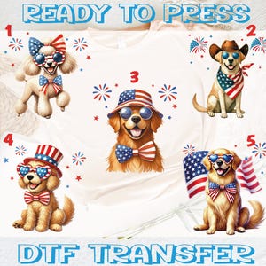 4th of July USA Dog Ready To Press, Dog American Flag Transfer, USA 4th Of July Dtf, Western Boots Dtf, Dog Lover Dtf