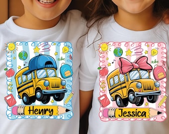 Personalized School Bus DTF, Custom Name Back School Ready To Press