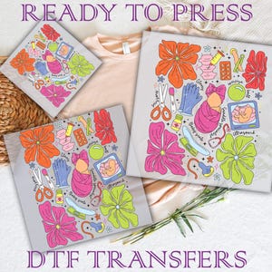 Flower Nurse Doodles DTF Transfer: Labor & Delivery
