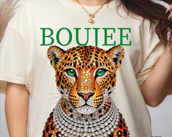 Boujee Leopard DTF Transfer, Rhinestone Glam Leopard Ready To Press, Fashion Safari Animal Iron On