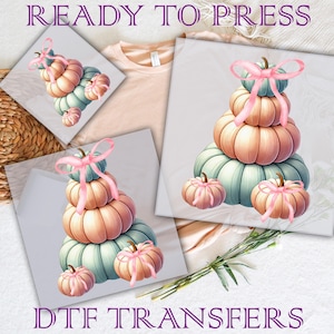 Pumpkin Pink Bow Coquette DTF Transfer, Fall Pumpkin Bow Ready To Press, Coquette Pumpkin Dtf, Cutest Pumpkin Dtf, Halloween Dtf