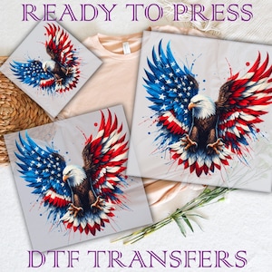 Eagle American Flag DTF Transfer: USA Patriotic Design