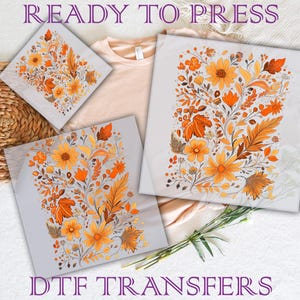 Wildflower Cottagecore Monarch Dtf Transfers, Boho Cottagecore Ready To Press, Retro Floral Dtf, Wildflower Direct to Film