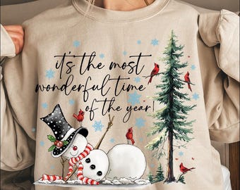 Preppy Christmas Snowman DTF Transfer: Ready To Press Heat Press Design