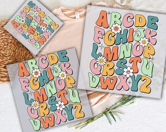 Retro ABCD Teacher DTF Transfer, Back To School