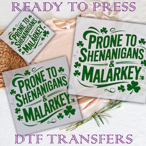 St Patrick's Day DTF Transfer, Shamrock Shenanigans, Ready To Press