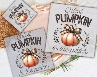 Pumpkin Bow DTF Transfer, Fall Autumn Design, Ready To Press