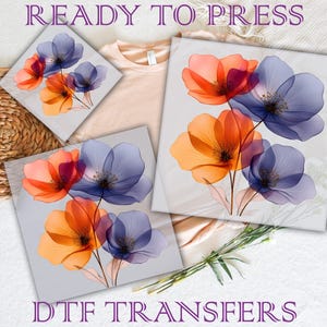 Transfert DTF aquarelle fleur abstraite : floral bohème cottagecore