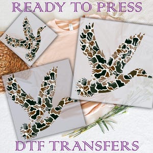 Camo Duck Dtf Transfers, Hunting Ready To Press, Adventure Camping DTF Prints Heat Transfer, Camo Direct To Film, Duck Dtf Transfer
