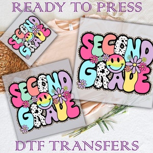 Second Grade Dtf Transfer, Second Grade 2025 Ready To Press, Second Grade Transfers, Back To School Ready To Press, Back To School Dtf