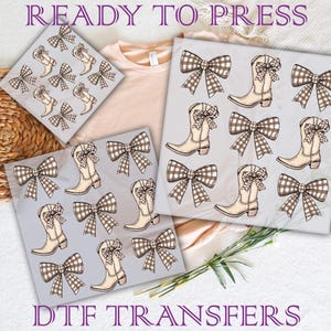 Western Coquette Bow & Boots DTF - Cowgirl Ready to Press Transfer
