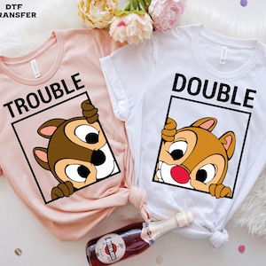 Chip and Dale DTF Transfer, Double Trouble Ready To Press