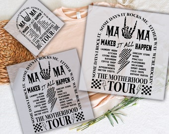 Mama Tour DTF Transfer, Ready to Press, Mother's Day