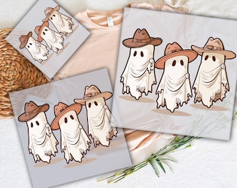 Howdy Ghouls DTF, Western Halloween Ready To Press, Cowboy Ghost DTF Prints Heat Transfer, Halloween Party Dtf, Western Dtf, Spooky Season