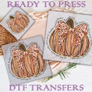 Fall Coquette Gold Glitter Pumpkin Dtf, Fall Pumpkin DTF Ready To Press, Thanksgiving DTF Prints Heat Transfer, Coquette Leopard Bow Dtf