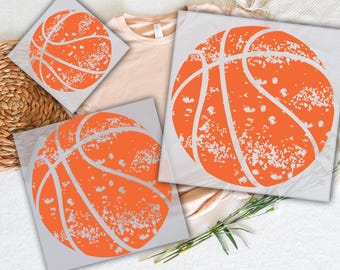 Distressed Basketball DTF Transfer : design rétro avec presse à chaud