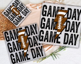 Game Day Football Stacked Distressed Dtf Transfers, American Football Ready To Press, DTF Prints Heat Transfer, Direct To Film, Game Day Dtf