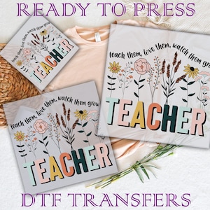 Wildflowers Teacher DTF, Teacher Books DTF Transfer Ready To Press, Back To School Dtf, Teacher Life Dtf, Teacher Days Dtf Transfers