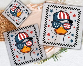 4th of July Goose DTF Transfer: Preppy Patriotic USA Design